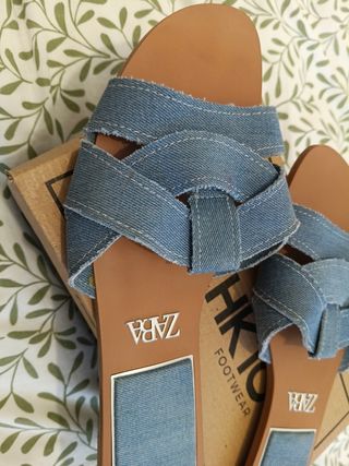 Chanclas Zara mujer - Azul