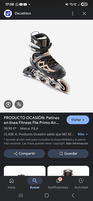 Patines Fila Air One - Nuevos - Talla 39