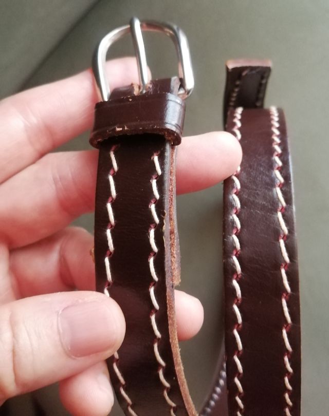 Cinturón piel marrón vintage niño