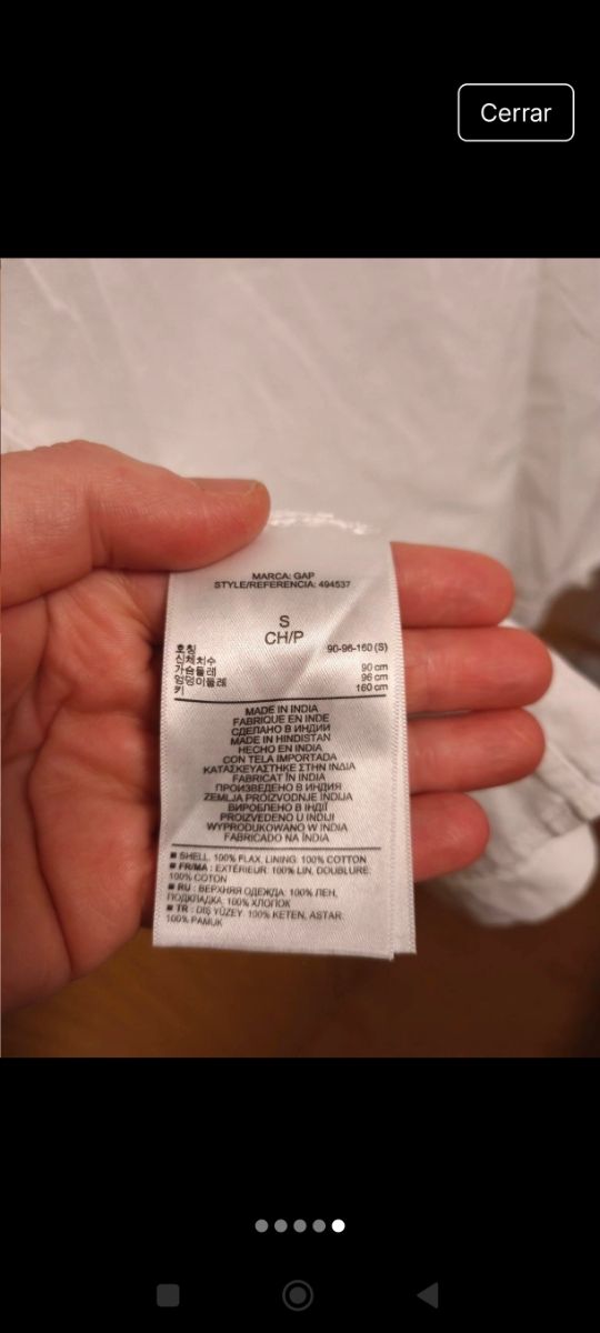 Vestido blanco lino - talla L