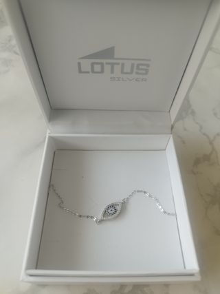 Pulsera Lotus Plata Ojo Turco