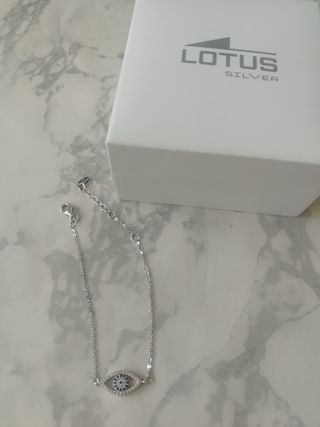 Pulsera Lotus Plata Ojo Turco