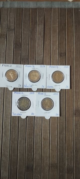 5 Monedas 2 Euros Francia