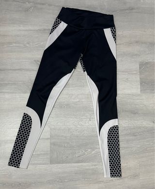 Leggings deportivos blanco-negro