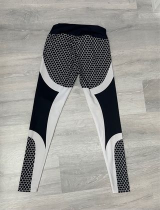 Leggings deportivos blanco-negro