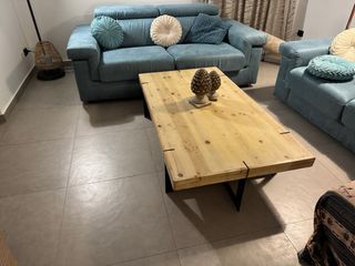 Tavolino legno ferro stile industrial