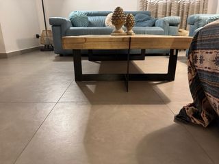 Tavolino legno ferro stile industrial