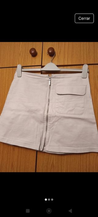 Mini falda beige Zara