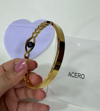 Pulsera Acero Dorado Ojo Turco