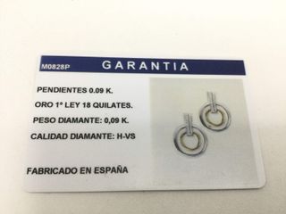 pendientes oro 18k con piedra con diamante
