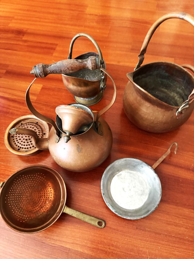 Set teiera & accessori in rame vintage