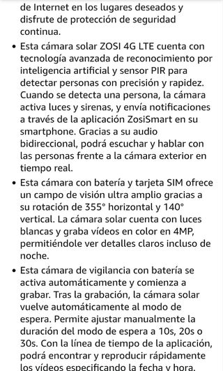Cámara seguridad ZOSI 4G LTE solar