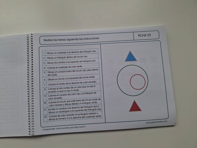 Comprender Instrucciones Escritas: nivel 5