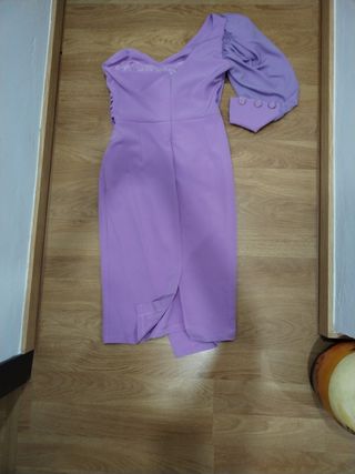 Vestido fiesta asimétrico morado