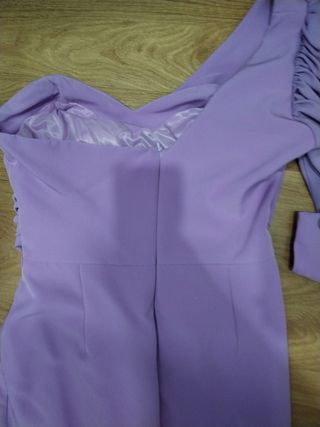 Vestido fiesta asimétrico morado