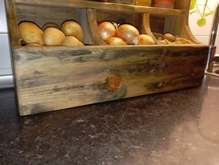 Verdulero rústico de madera
