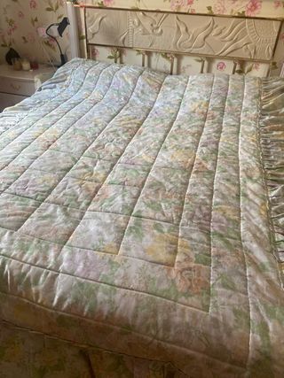 Colcha bouti 135x180cm - beige/verde