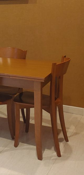 Mesa cocina 4 sillas - madera de cerezo