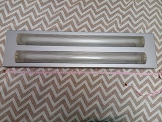 Plafón fluorescente doble acero