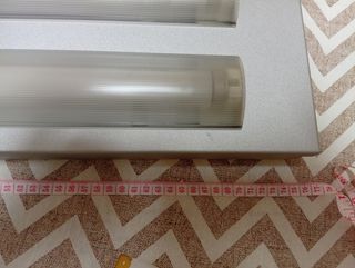 Plafón fluorescente doble acero