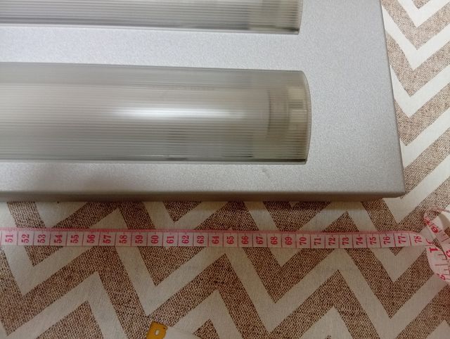 Plafón fluorescente doble acero