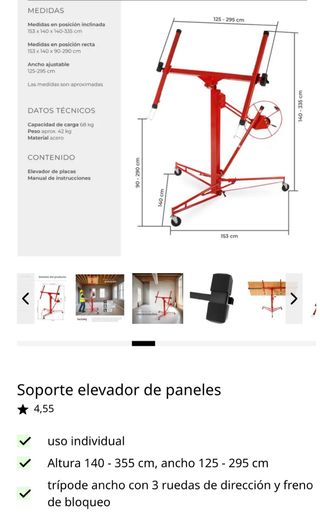 Elevador placas yeso 120x300cm