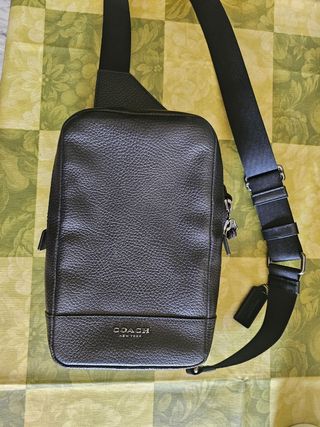Tracolla Coach uomo, nera