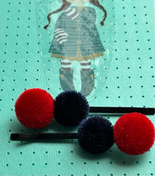 horquillas lunares de boton y de cristal