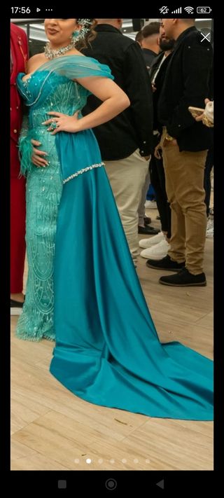 Vestido gitano boda - turquesa