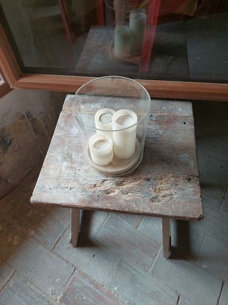 Jarrón velas - 3 velas blancas