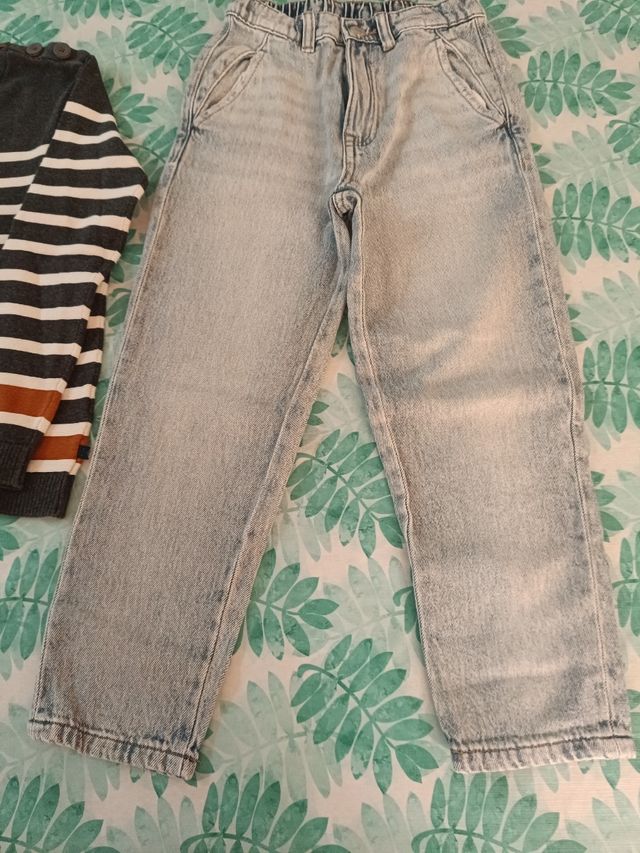 Conjunto jersey rayas+vaqueros niño talla 9-10 año