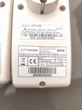 2 adattatori PLC Ethernet Movistar