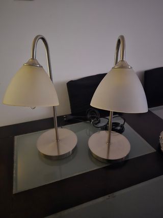 2 Lámparas acero - Mesitas de noche