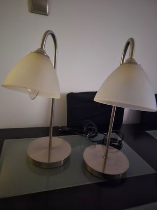 2 Lámparas acero - Mesitas de noche