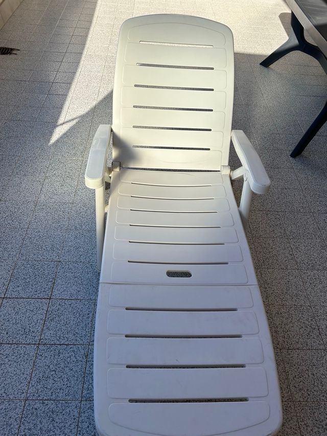 2 Tumbonas blancas de plástico