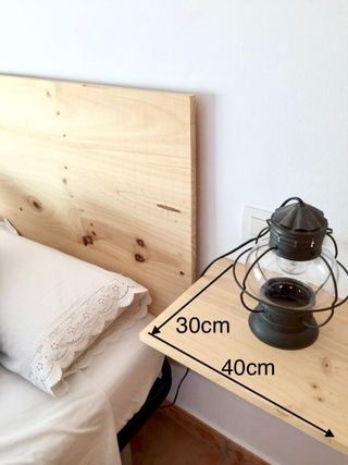 Cabecero + mesitas noche pino