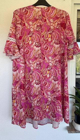 Vestido con estampado de paisley con encaje L