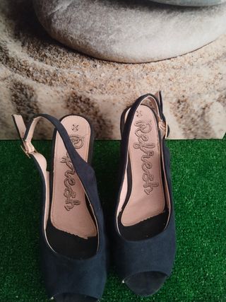 Zapatos cuña mujer negros