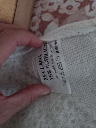 Copriletto matrimoniale beige lana misto acrilico