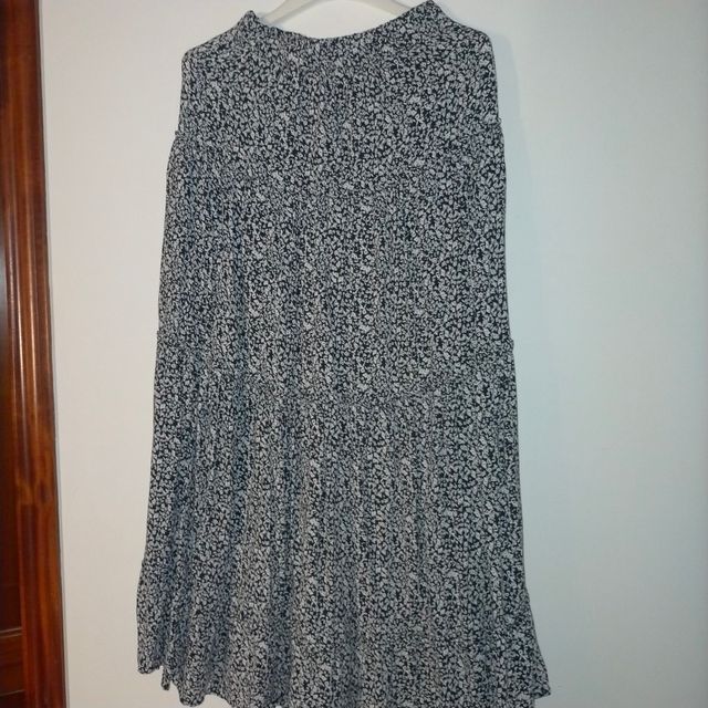 Falda larga Pull&Bear - Blanco y negro