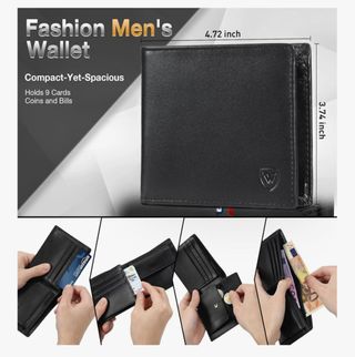 Portafoglio RFID Pelle Nero multiscomparto 9 spazi