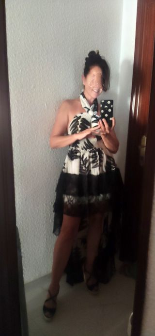 Vestido boho Laurie & Joe blanco-negro