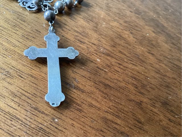 Rosarios antiguos - plata, azul