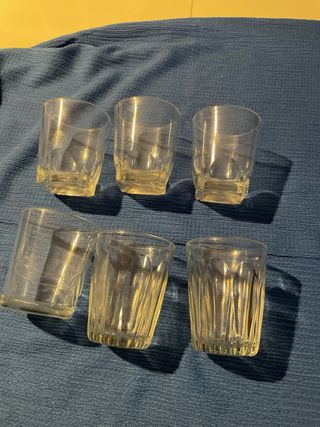 6 vasos cristal agua