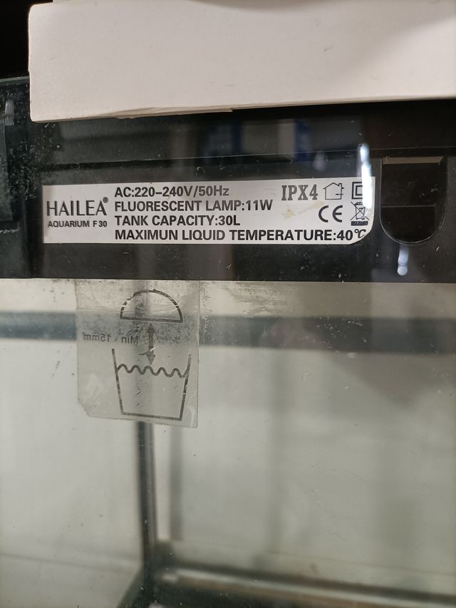 Acuario Peces 30L Beige/Blanco