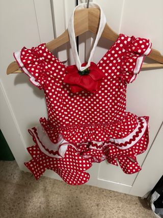 Vestido niña flamenca lunares rojo