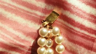 Pulsera perlas vintage dorada