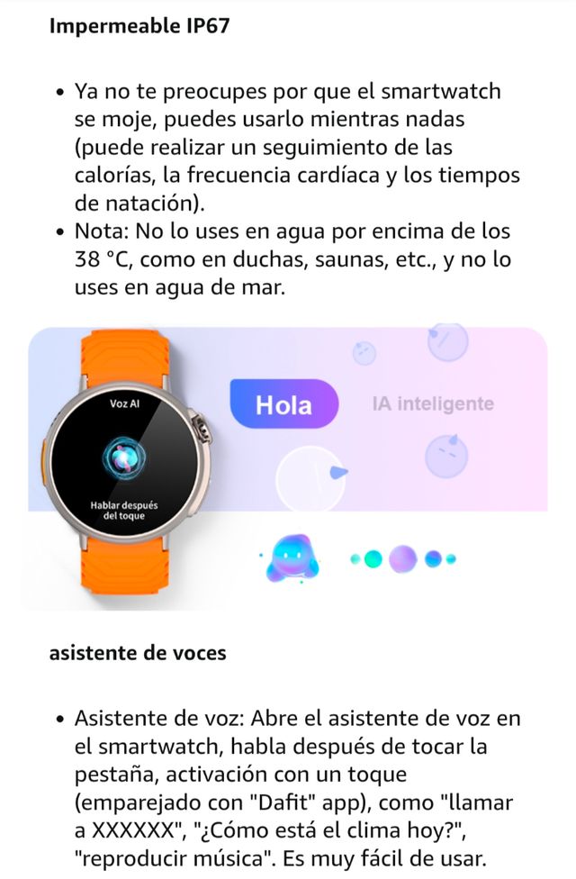 Reloj inteligente Ultra Hombre mujer con llamadas