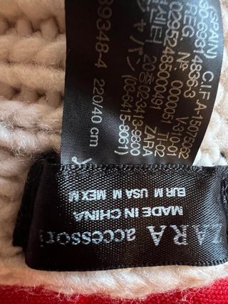 Bufanda Zara rayas beige-negro