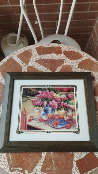 Cuadro con flores y frutas